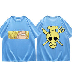 Unisex Anime Sanji Print Loose T-Shirt