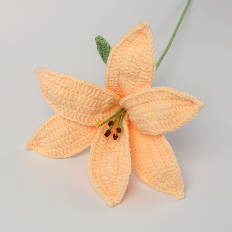 Lily Flower Branch Crocheted Bouquet