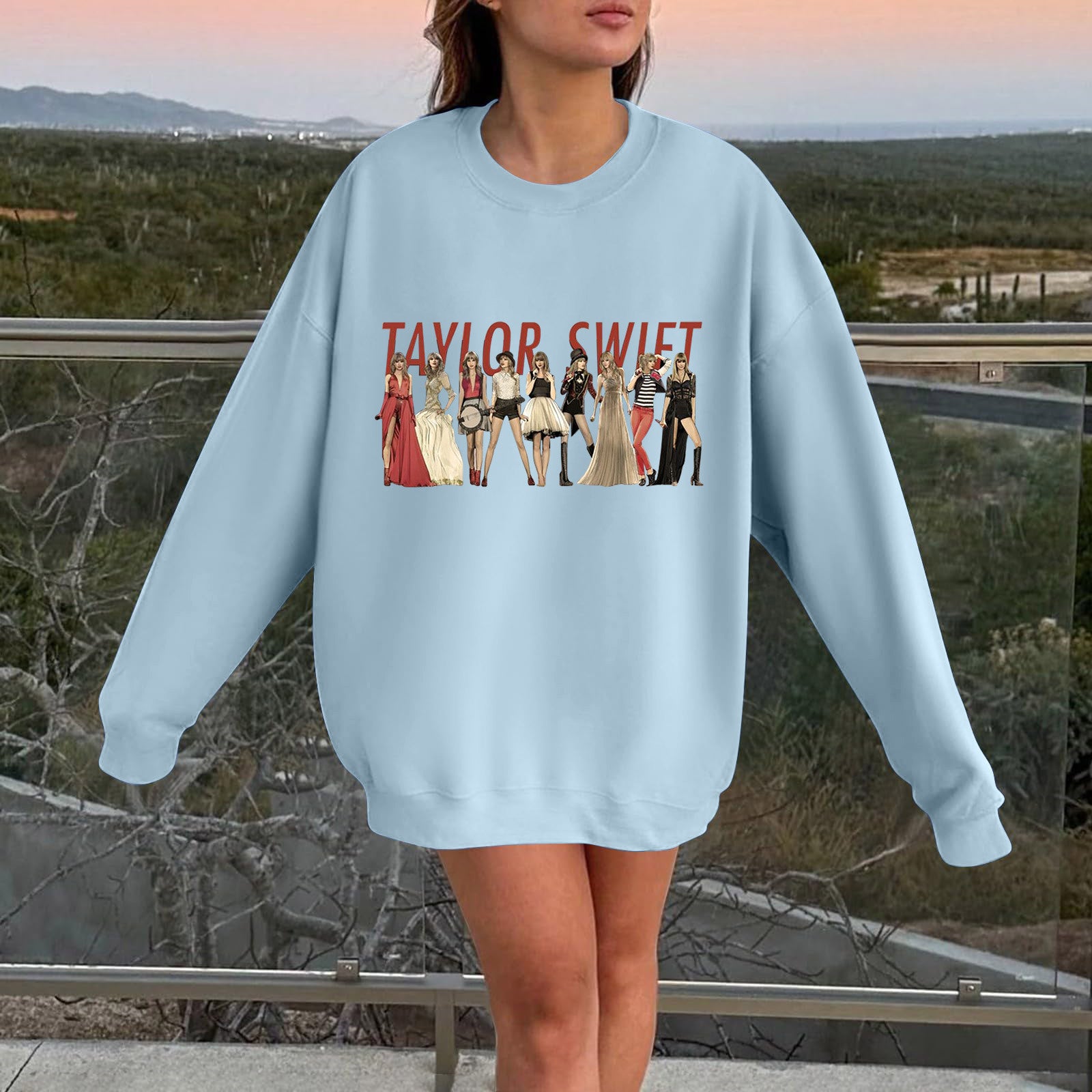 Casual TAYLOR Loose Cotton Crew Neck Sweatshirt