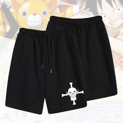 Casual Men's Luffy Print Elastic Loose Shorts