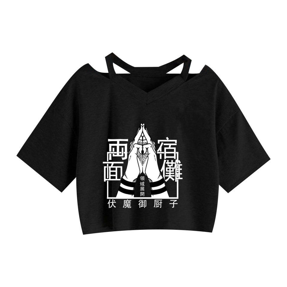 Girls' Anime Sexy Short Sleeve Crop Top