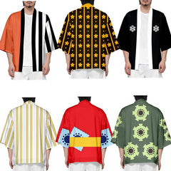 Trendy Digital Print Short-sleeved Cosplay Kimono Cape