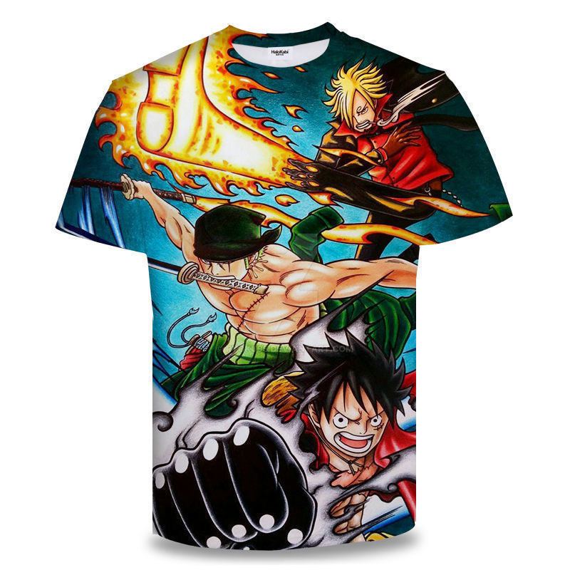 Men's Anime Digital Print Short-sleeved T-shirt