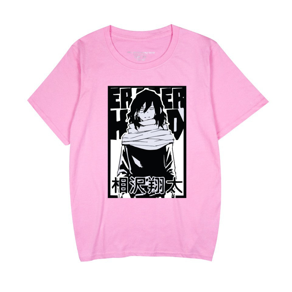 Unisex Anime Print Crew Neck Short Sleeve T-Shirt