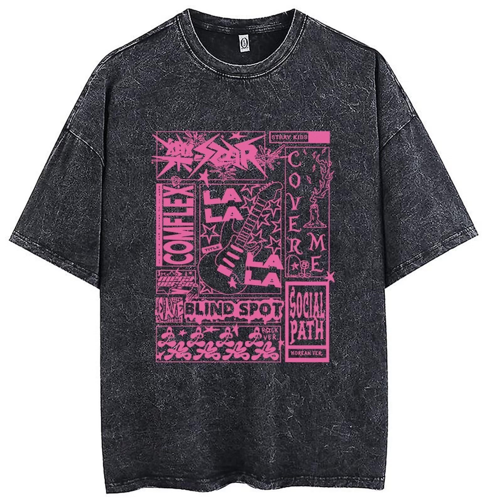 Versatile Cartoon KPOP Washed T-shirt