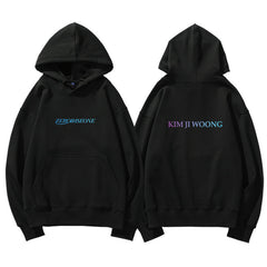 Unisex Kpop Logo Printed Loose Pullover Hoodie