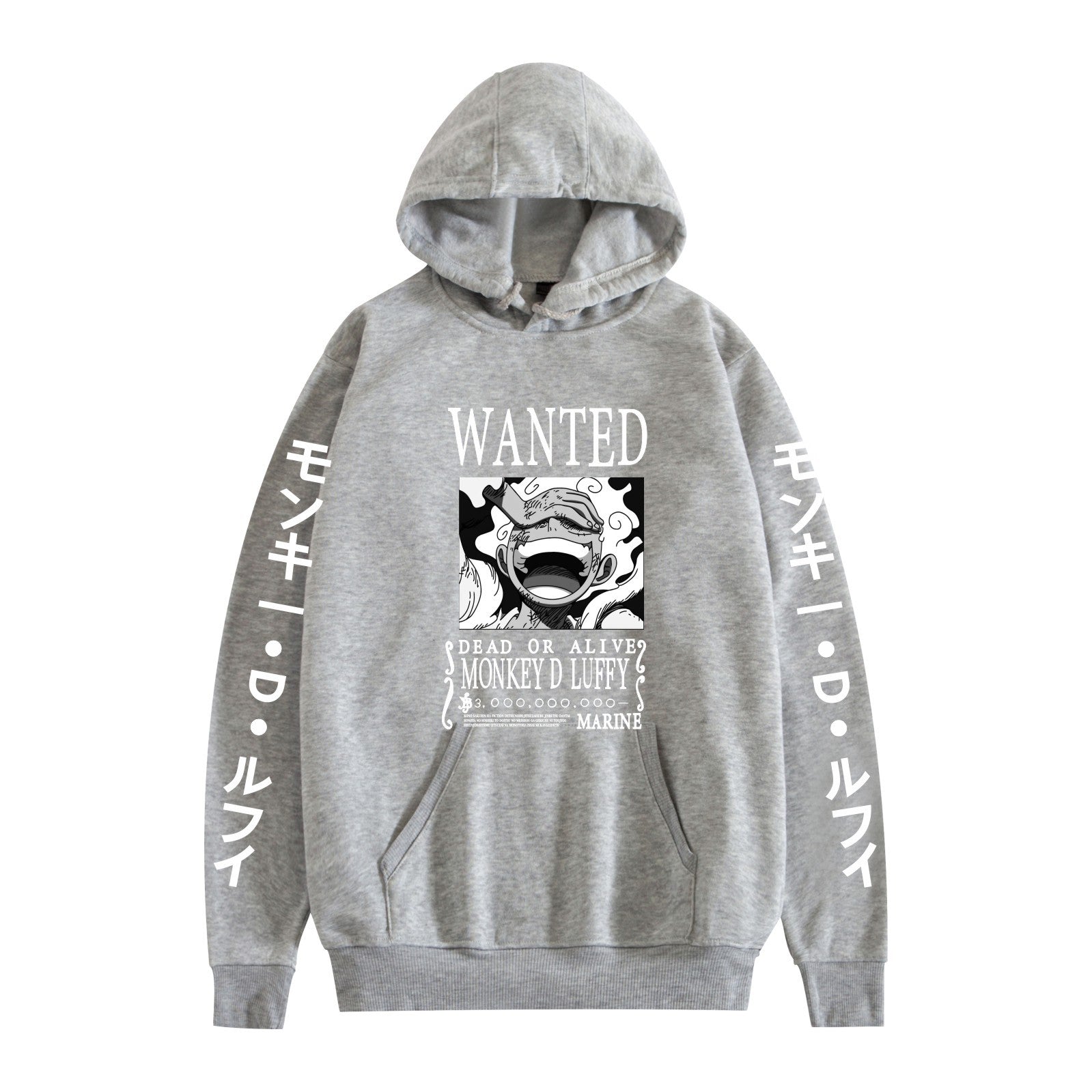 Unisex Luffy Wanted Printed Casual Hoodie