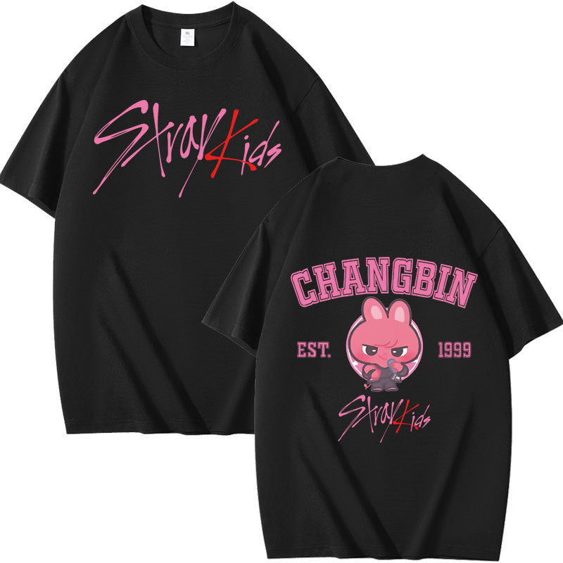 KPOP Letter Print Summer Short-sleeved T-shirt