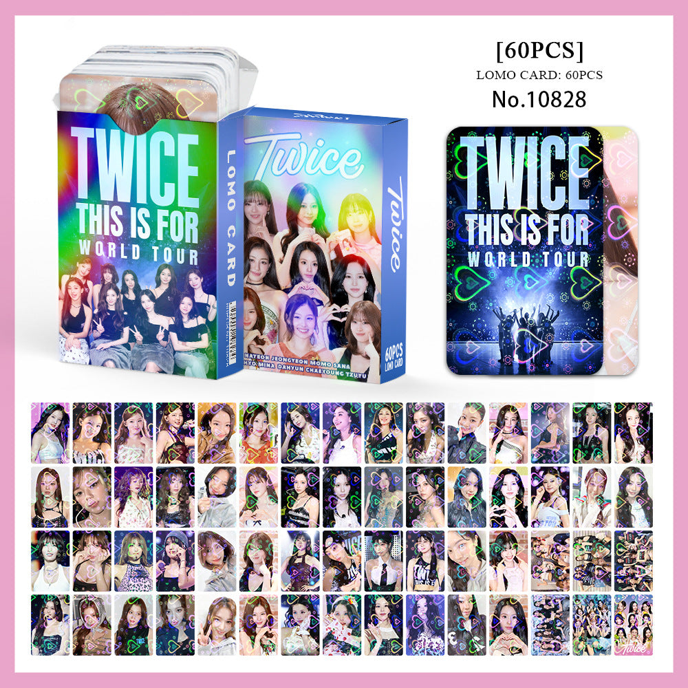 60PCS TWICE THIS IS FOR Tour Heart Holographic Photocards