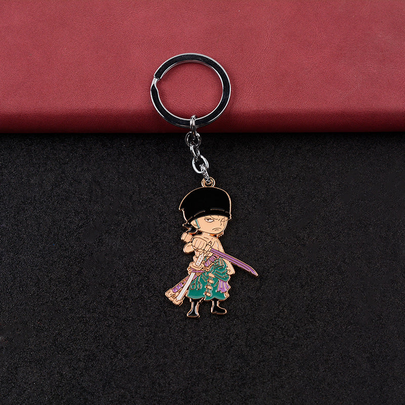 Trendy Anime Luffy Zoro Keychain Pendant