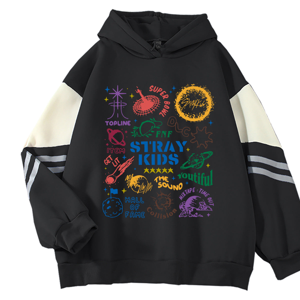 Trendy SKZ Graffiti Print Hoodie
