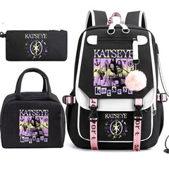 Katseye Pencil Case Lunch Bag Backpack Three-piece Set