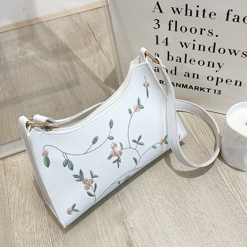 Flower Embroidered Handbag