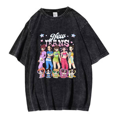 Retro NJZ Rabbit Washed T-shirt Top