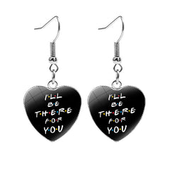 Friends Heart Shape Earrings Jewelry