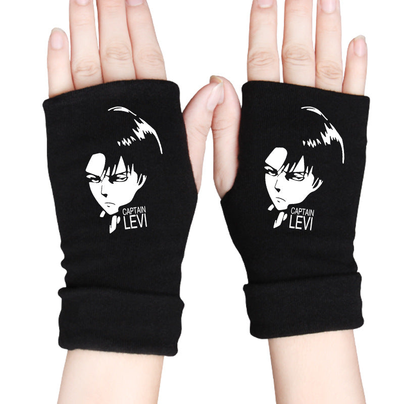 Trendy Anime Half Finger Gloves