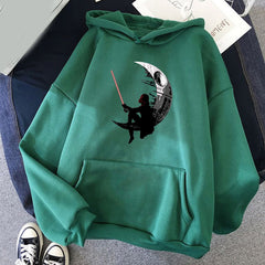 Unisex Moon Darth Vader Pattern Printed Hoodie