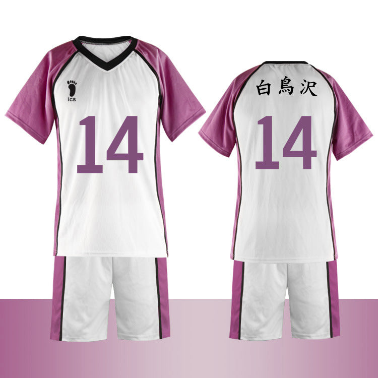 Unisex Shiratorizawa Cosplay Tee and Shorts Uniform Sportswear