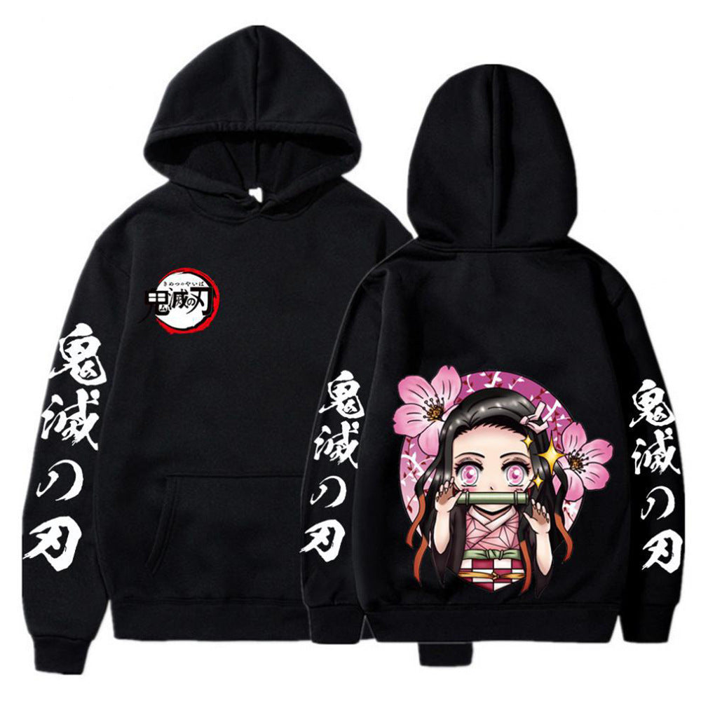 Unisex Anime Printed Pullover Loose Hoodie