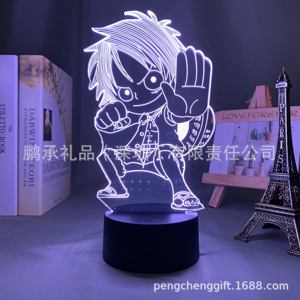 Colorful Luffy 3D Night Light