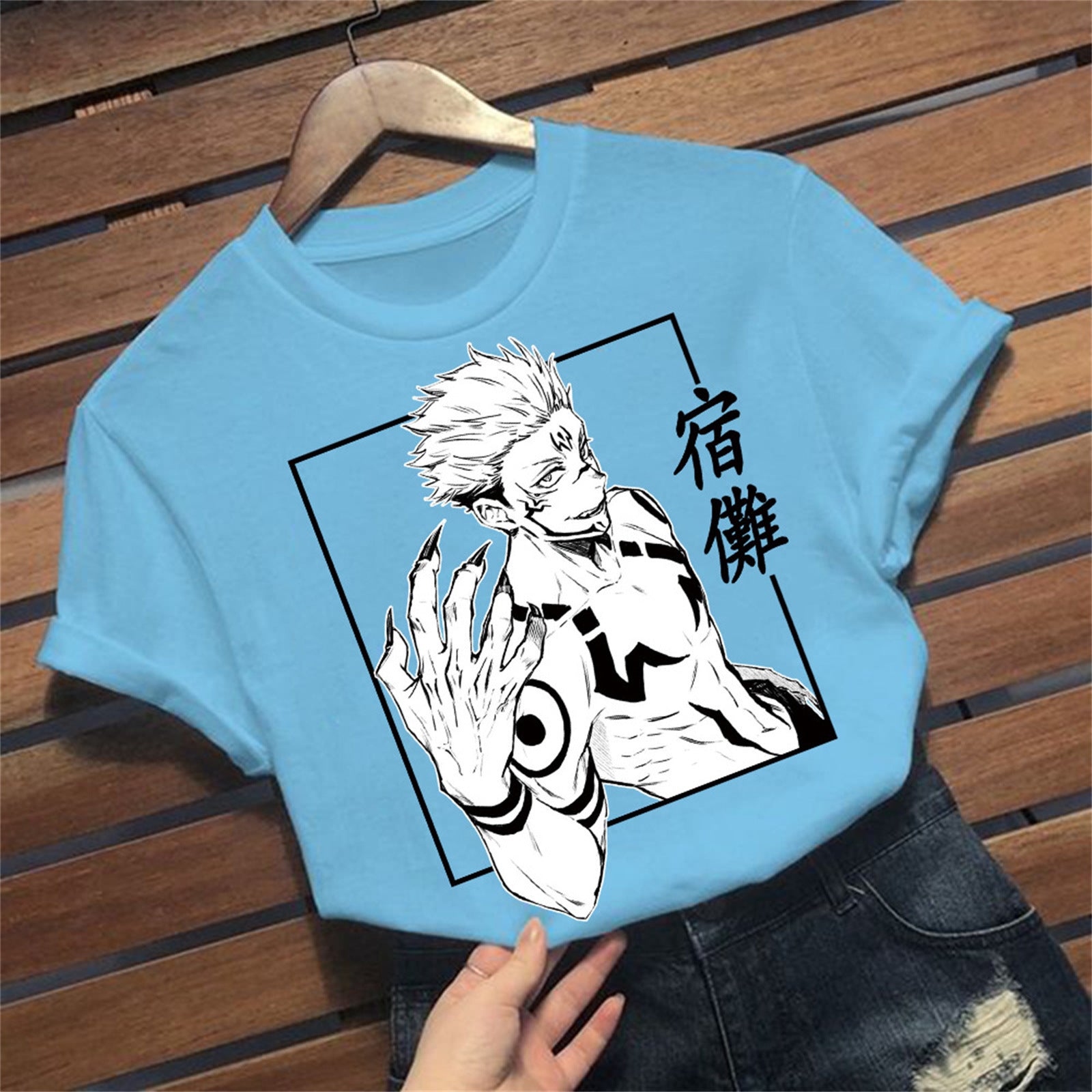 Unisex Anime Pattern Print Short-sleeved T-shirt