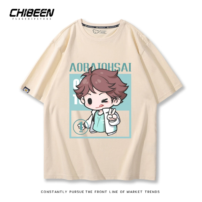 Hinata Anime Print Casual Cotton T-shirt