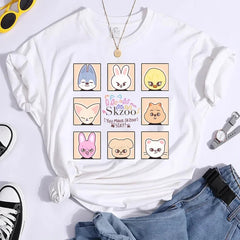 Women's SKZ Printed Short Sleeve T-Shirt Top