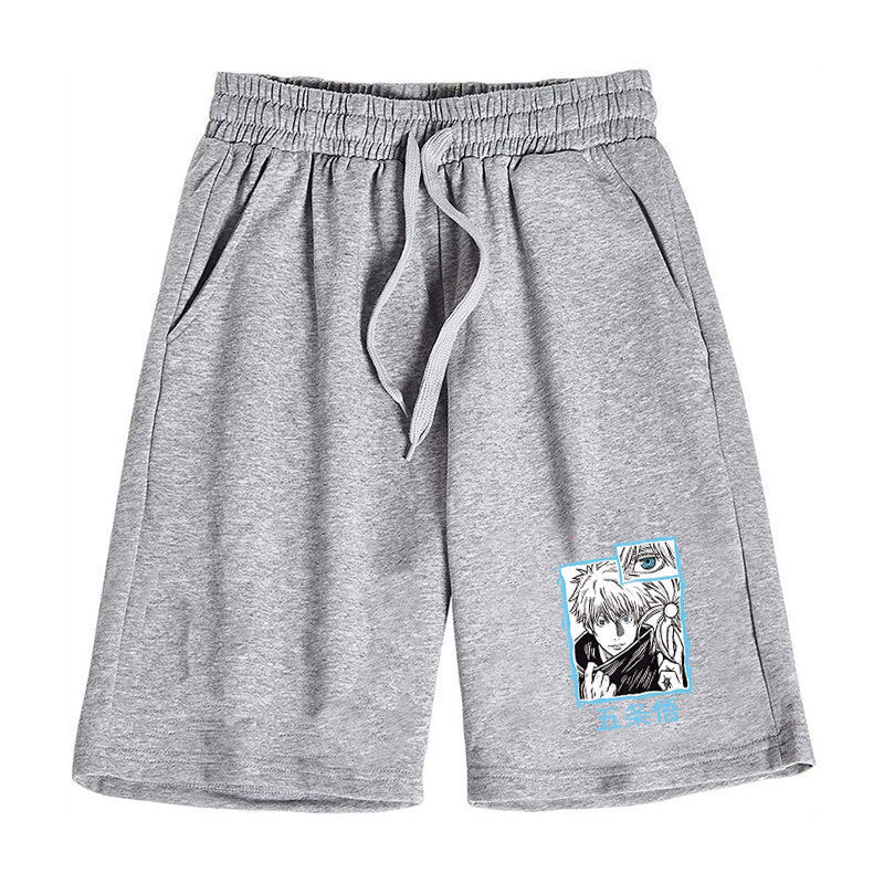 Men's Anime Print Casual Sports Loose Shorts