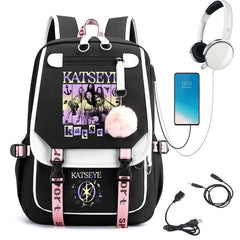 Katseye Print School Bag Backpack
