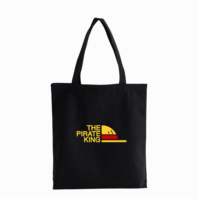 Trendy Luffy Printed Canvas Shoulder Tote Bag