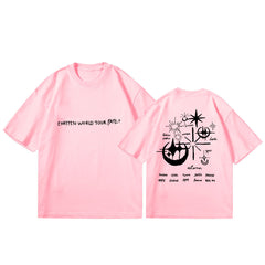 Unisex Kpop Graphic Short-sleeved Top