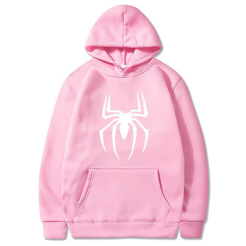 Trendy Spider Print Casual Loose Hoodie