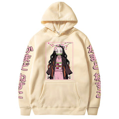 Unisex Anime Printed Pullover Loose Hoodie