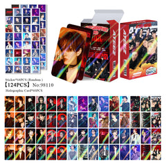 124pcs Kpop Laser PhotoCard Stickers