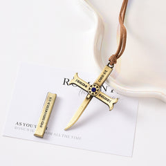 Trendy Anime Cross Sword Necklace