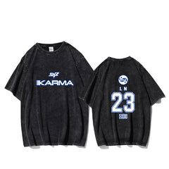 Karma Album Logo Number Print Washed T-shirt