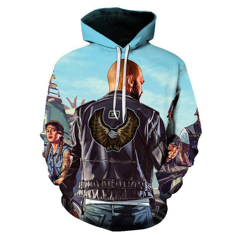 Men's Game Digital Print Pullover Hoodie