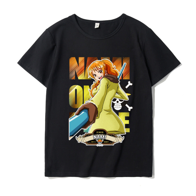 Casual Unisex Luffy Printed Short-sleeved Loose T-shirt