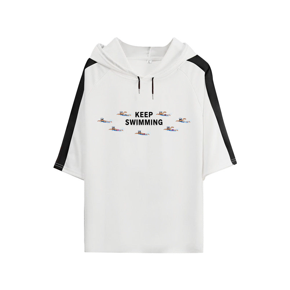 BTS Keep Swimming Print Hooded T-shirt