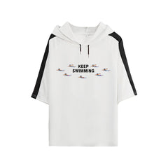 BTS Keep Swimming Print Hooded T-shirt