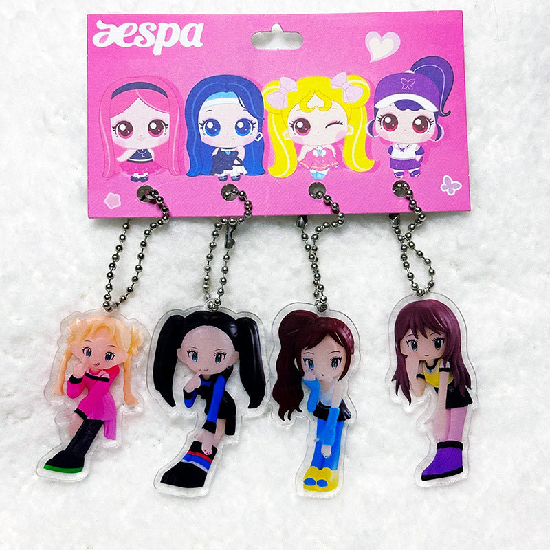 AE Acrylic Pendant Keyring Accessories Set