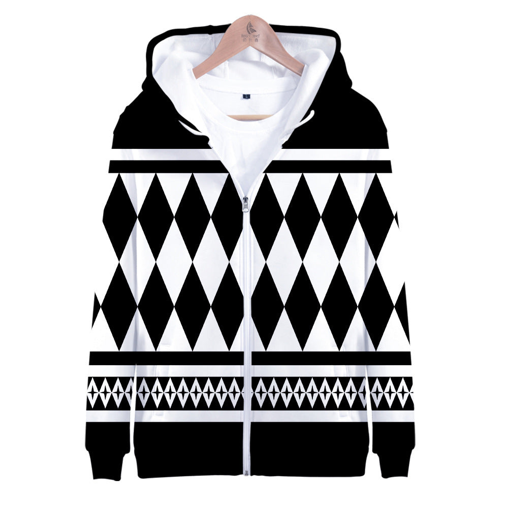 Anime COS Digital Print Hooded Zipper Cardigan