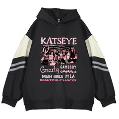 BEAUTIFUL CHAOS Tracklist Print Color Block Hoodie