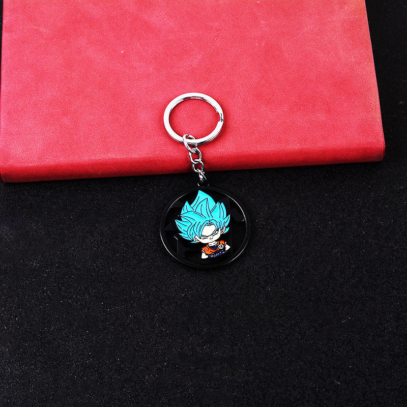 Rotating Goku Alloy Keychain Pendant