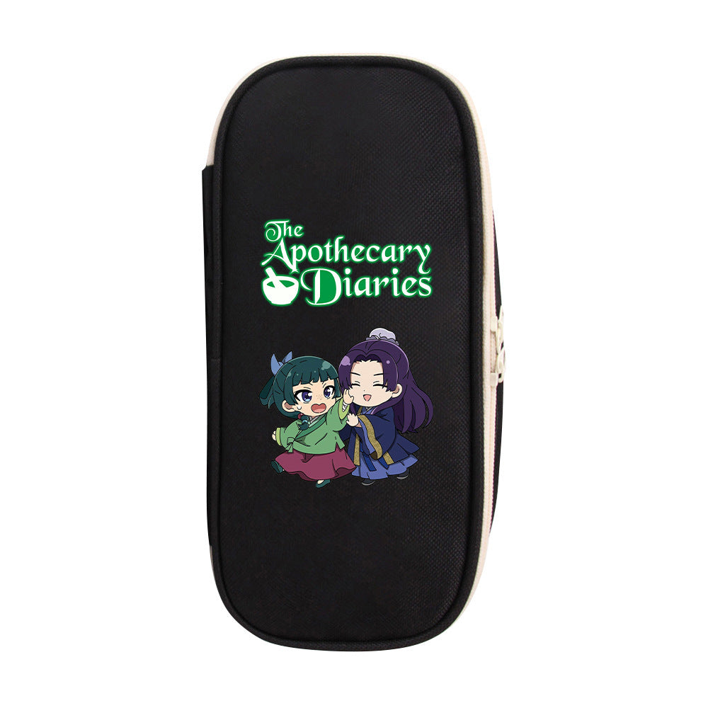 Red and Black Anime Zipper Pencil Case