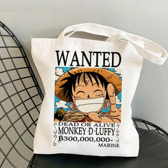 Wanted Luffy Printed Canvas Shoulder Bag