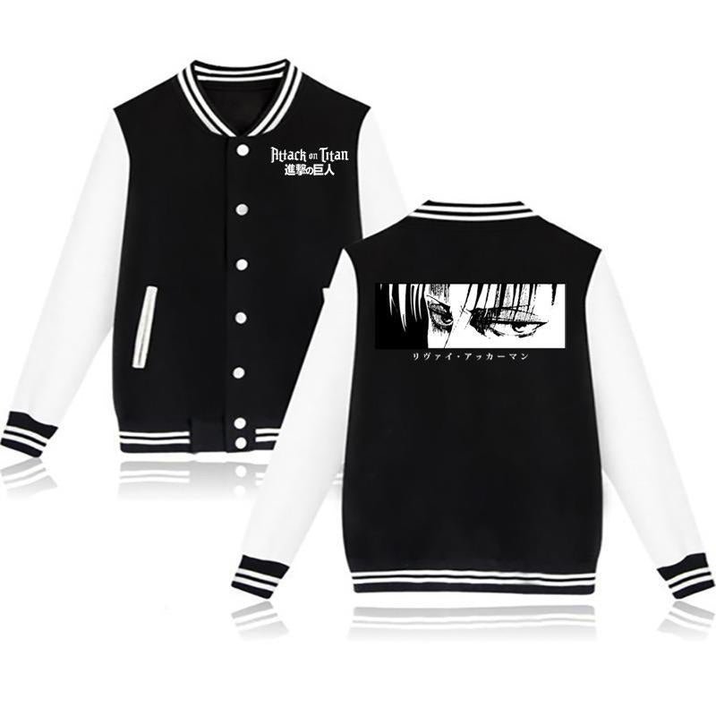 Unisex Anime Logo Printed Baseball Uniform Coat