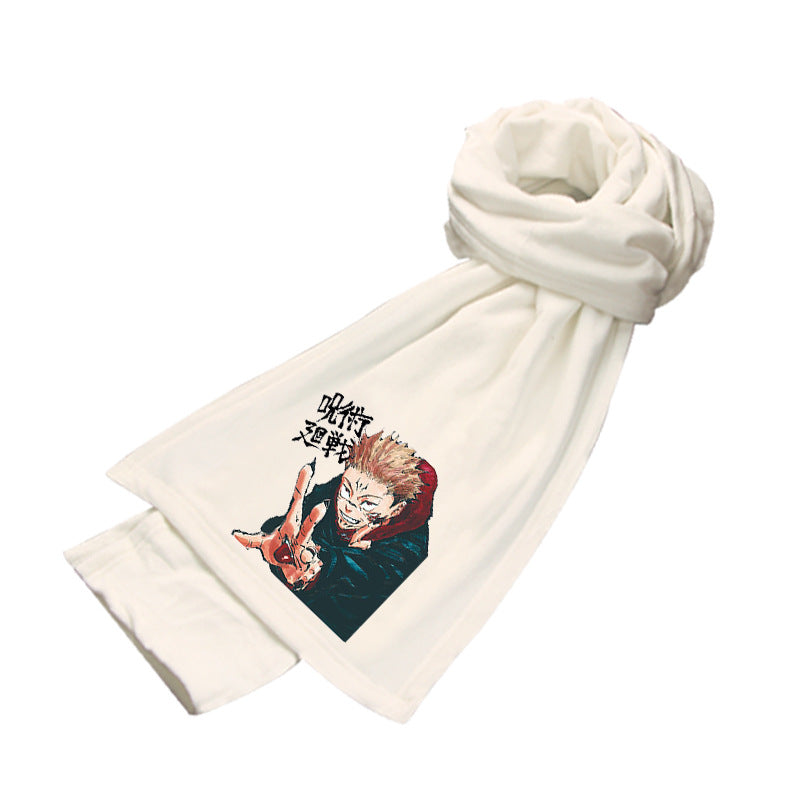 Anime Double-sided Mink Velvet Warm Scarf