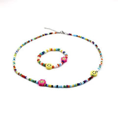 Daisy Beaded Colored Necklace Bracelet