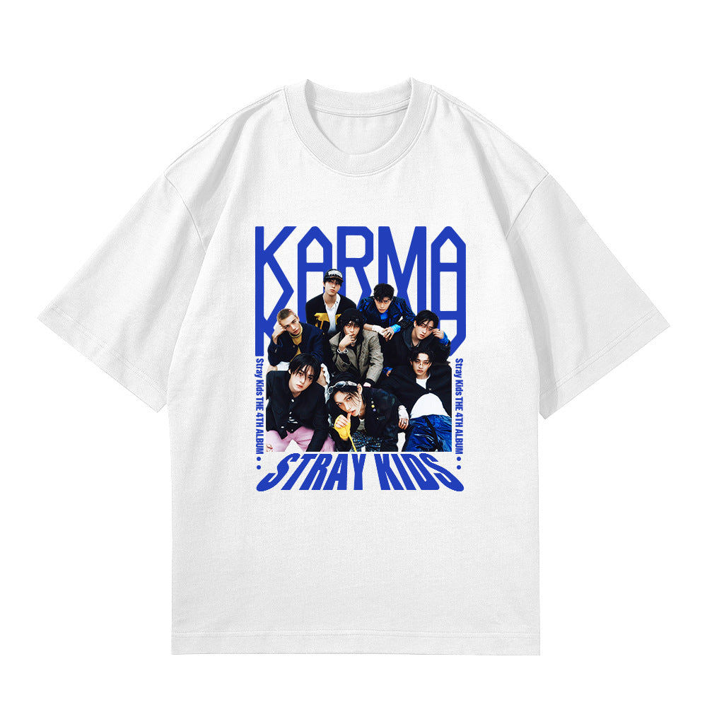 Unisex KPOP Album Graphic Print Cotton T-Shirt